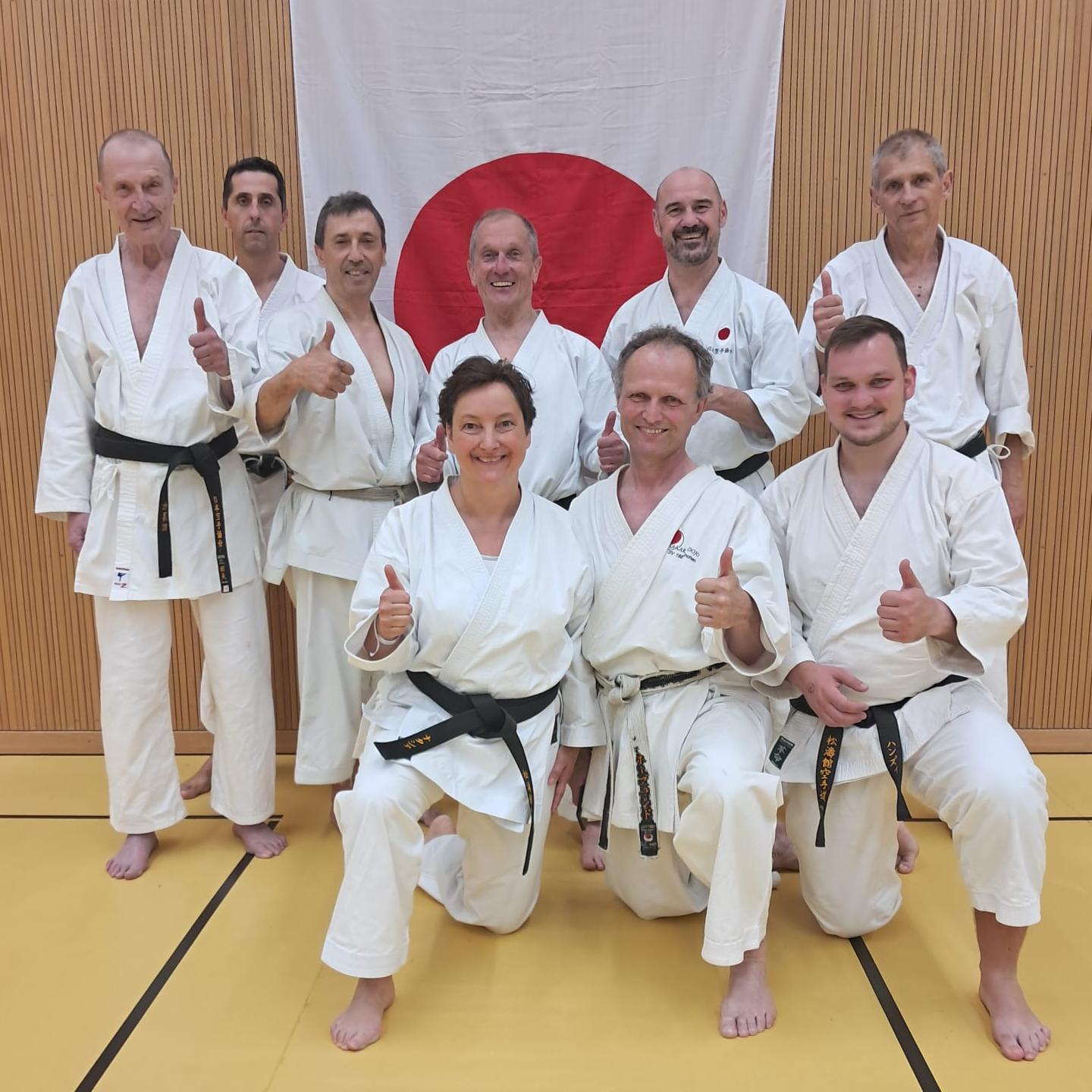 Karatekas beim Lehrgang mit Eftimios Karamitsos in Freiham